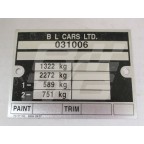 Image for Late MGB chassis plate