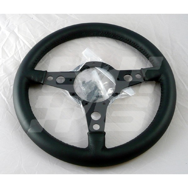 Image for STEERING WHEEL 13 INCH - DISHED - BLACK LEATHER